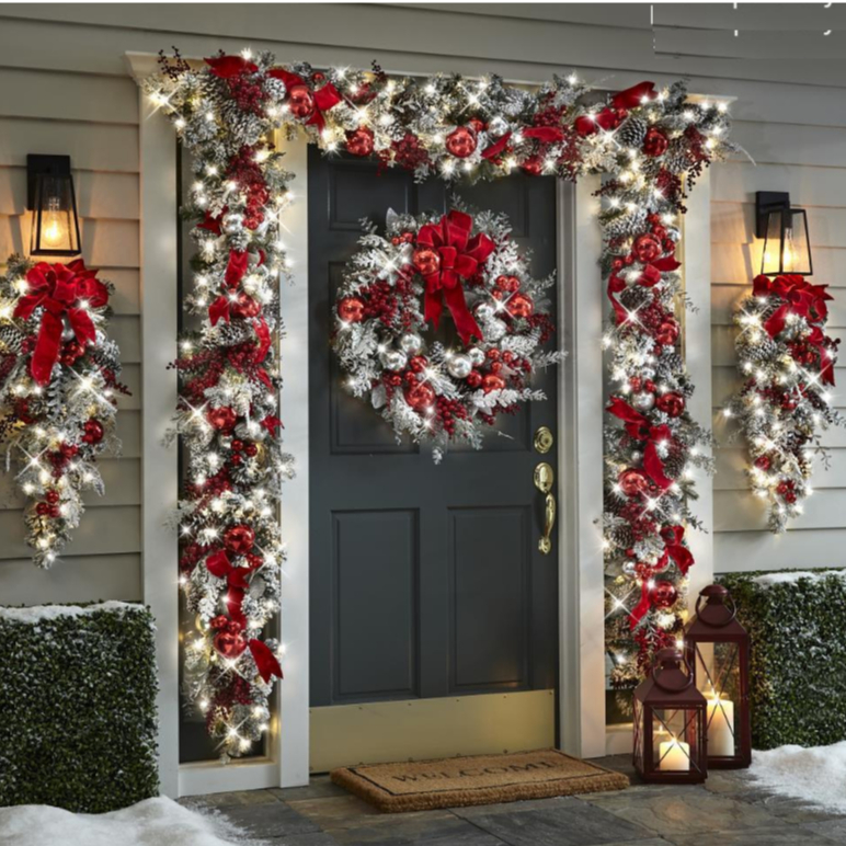 Pine String Flower Bunch Wreath Wall Hanging Christmas Decoration B3,CT20,D143