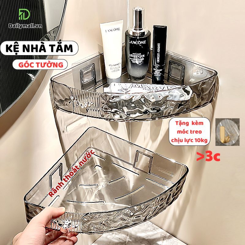 Transparent bathroom shelves to corner plastic walls in ABS high -quality corner shelves with 5 kg capacity