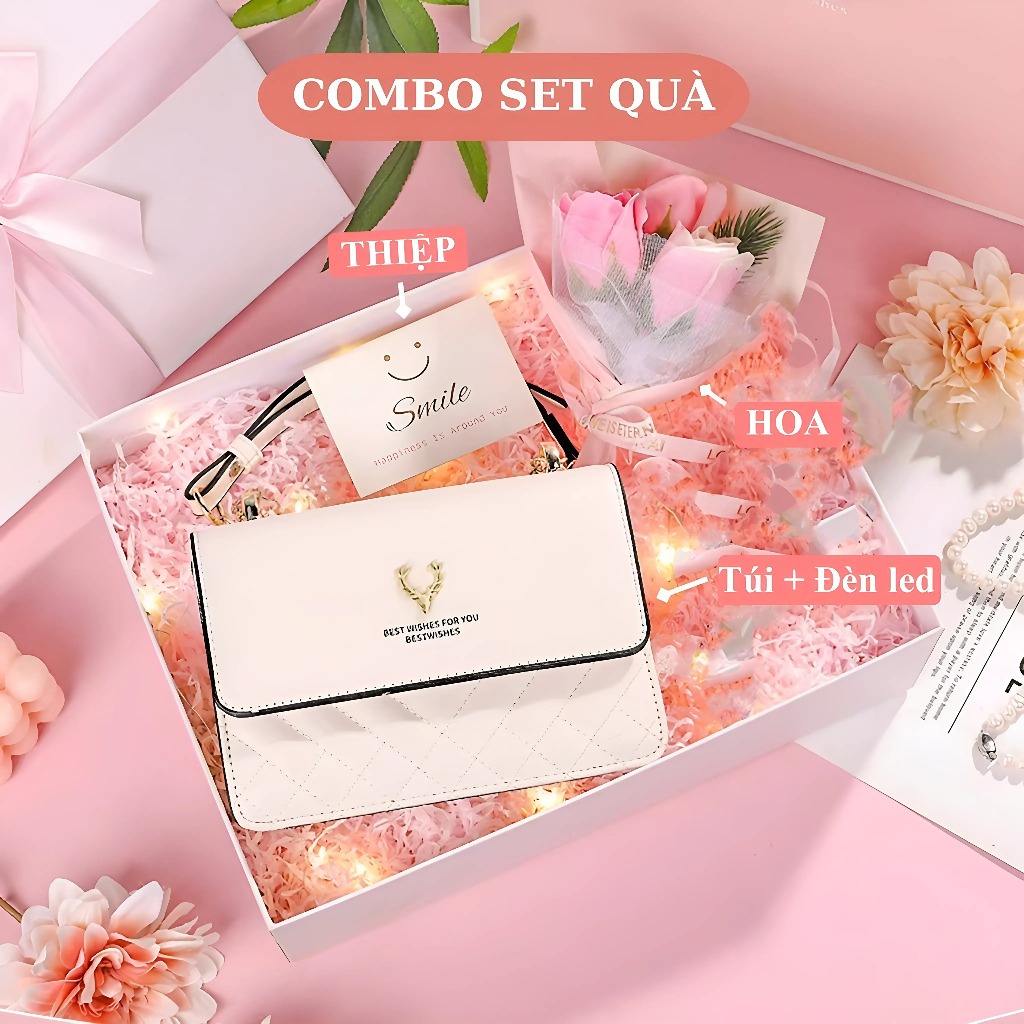 Set quà tặng bạn gái túi xách nữ ngày sinh nhật valentine 20/10 ý nghĩa cho người yêu 7K STORE SET26