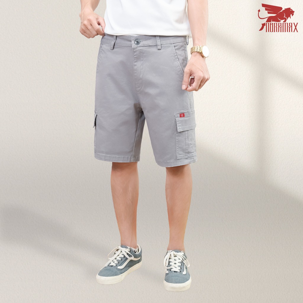 NORAMAX men's shorts made of soft exported khaki fabric, loose shape, 5D box and personality QS2417