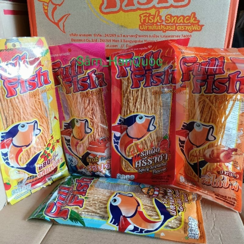 ( Date luôn mới) Cá khô sợi Full Fish 70g thái lan 5 vị ( mẫu mới)