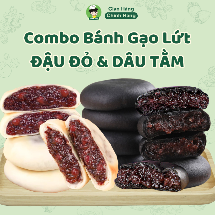 [COMBO SIÊU HỜI]Bánh Gạo Lứt Đậu Đỏ Khoai Mỡ, Bánh Gạo Lứt Dâu Tằm Ít Đường Siêu Thơm Ngon, Bánh Gạo Lứt Ít Calo Healthy