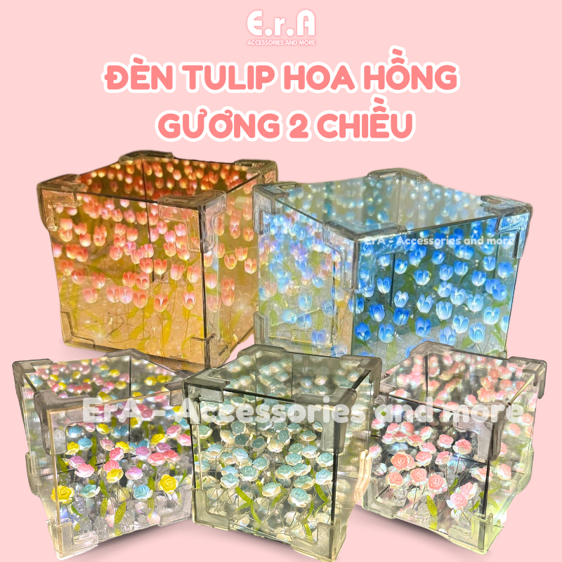 [Diy] Set made a tulip lamp, a square frame roses coated with handmade mirrors, although lip birthday gifts, March 8, Valentine