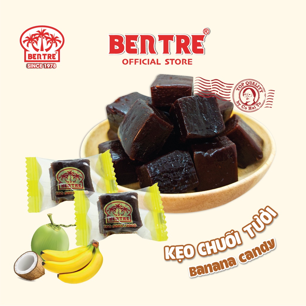 Kẹo Chuối Tươi Dẻo mềm Bến Tre túi 200g & 500g