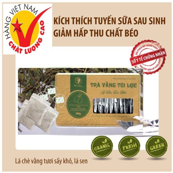 Hộp 20 gói trà vằng túi lọc lợi sữa cho mẹ sau sinh 40gr - WonMom (Việt Nam)