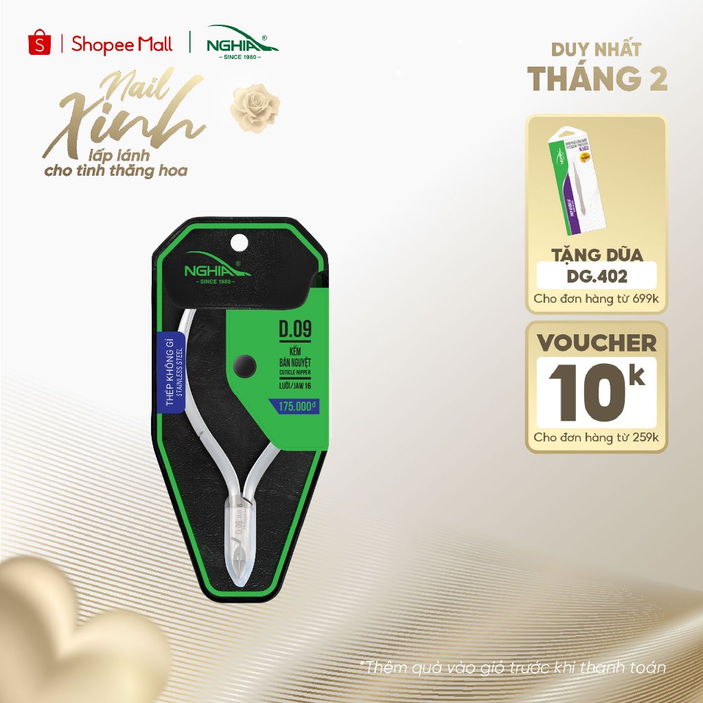 Kềm Cắt Da Bán Nguyệt Thép Không Gỉ KỀM NGHĨA D.09