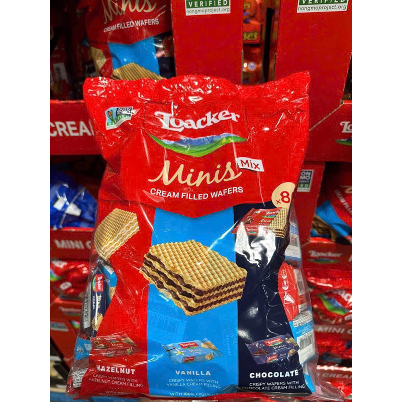 [Hàng Mỹ] Bánh xốp nhân kem Loacker Minis Túi 800g