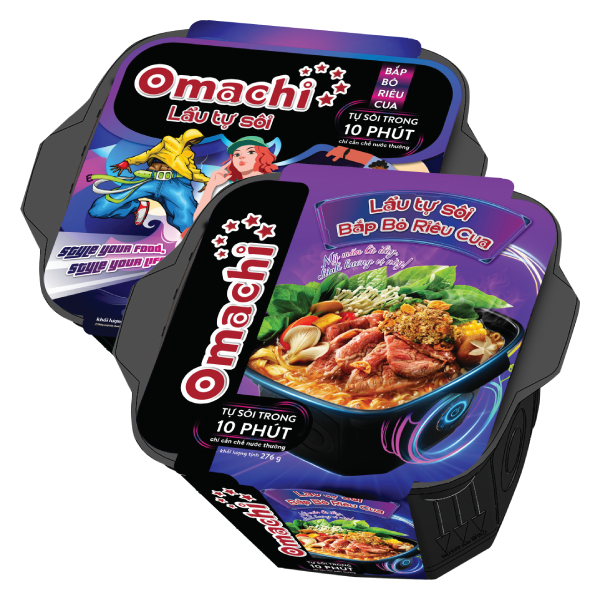 [HỎA TỐC] Lẩu Tự Sôi Omachi Bắp Bò Riêu Cua Hộp 276G lẩu tự sôi bắp bò riêu cua