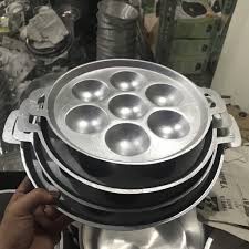 Khuôn Bánh Khọt Gang Trắng 7-12 Bánh Có Nắp