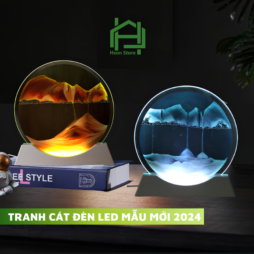 Tranh cát đèn led mẫu mới nhất 2024, tranh cát HSON chuyển động 3D có đèn led decor trang trí làm quà tặng cao cấp
