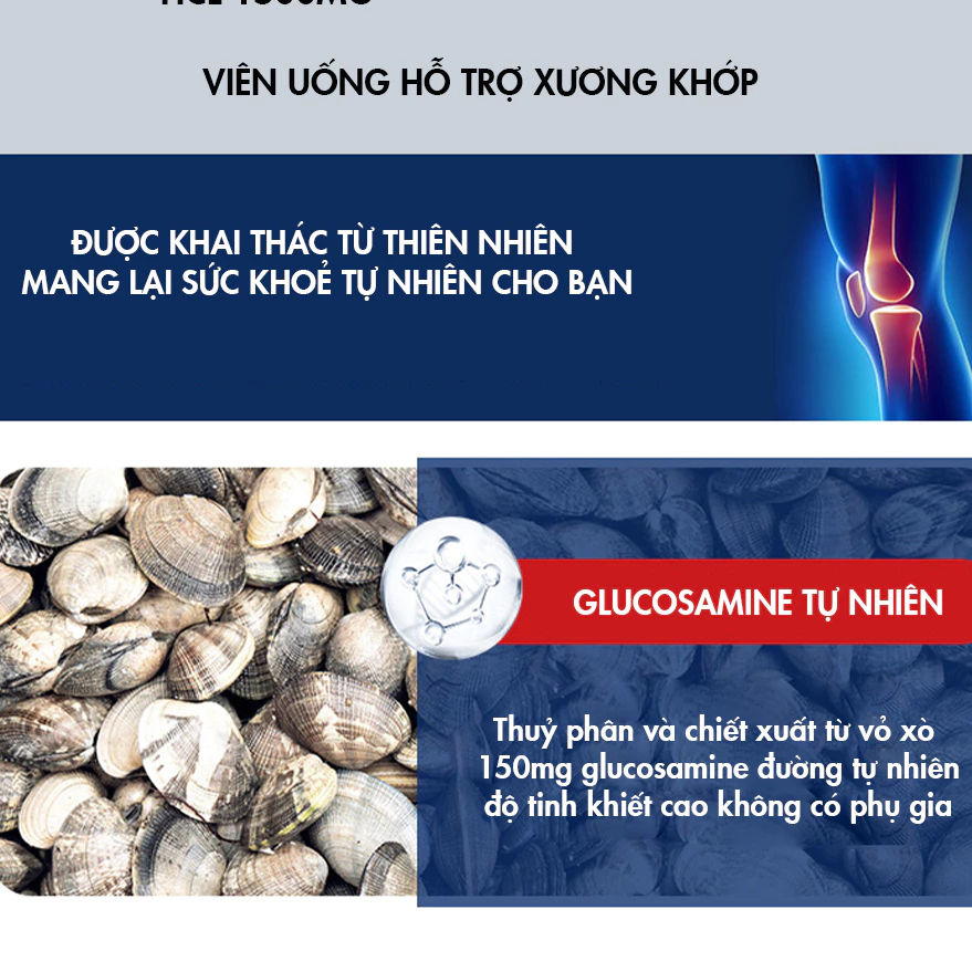 Viên uống bổ xương khớp Healthy Care Glucosamine HCL 1500mg 400 viên
