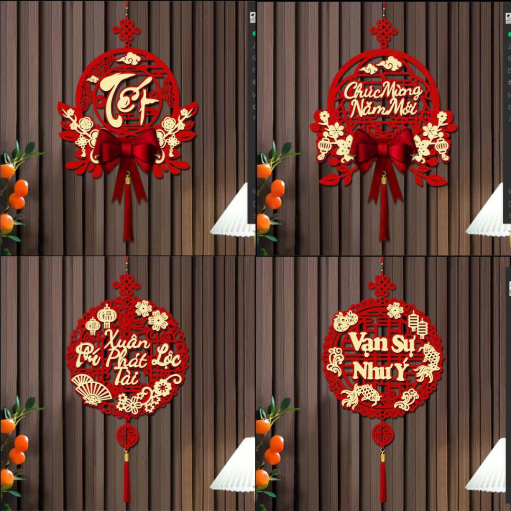 Lunar New Year decoration 2024, Tai Loc New Year decoration strip, New Year decoration to hang the door of the house