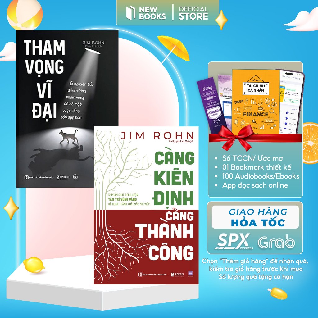 Combo Sách Thành Công: Tham Vọng Vĩ Đại Và Càng Kiên Định, Càng Thành Công - Bizbooks