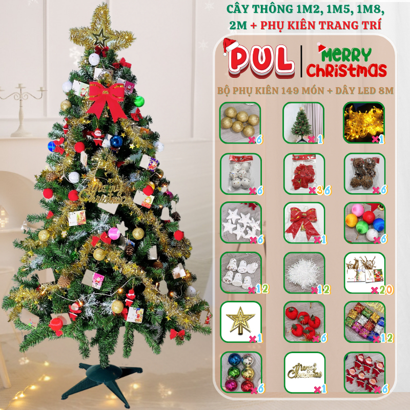 [ 𝙓𝙈𝘼𝙎] Christmas tree 2m1 1m8 1m5 1m2 90cm GREEN Pine Tree WITH ROUND HEAD decor Christmas decoration