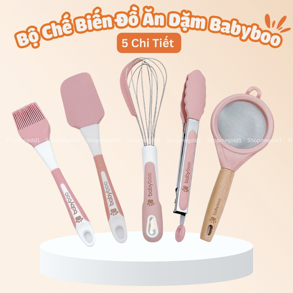 Babyboo weaning kit for babies 5 details of heat -resistant silicon material, porridge porridge, babyboo processing kit