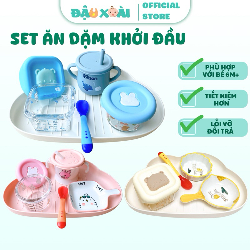 9/7 sets of weaning sets start for baby glass jars, porcelain bowls, spoons for baby mango ice cream shop