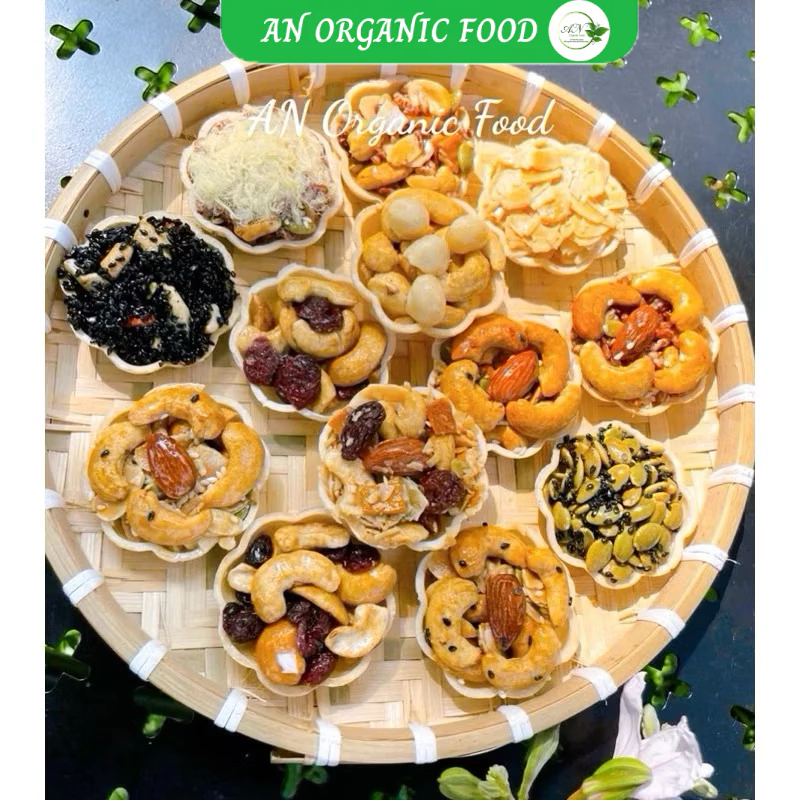 Bánh mix hạt dinh dưỡng ,Bánh Ngũ Cốc Hoa mai 10 loại hỗ trợ ăn kiêng healthy, bánh ăn kiêng,ăn chay, AN Organic Food