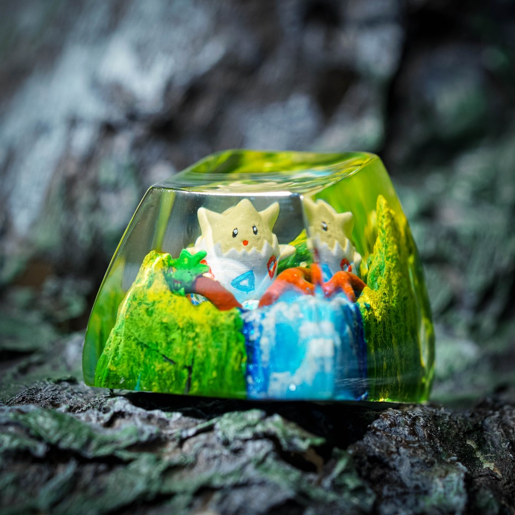Keycap Resin Art for the Pokemon theme mechanical keyboard