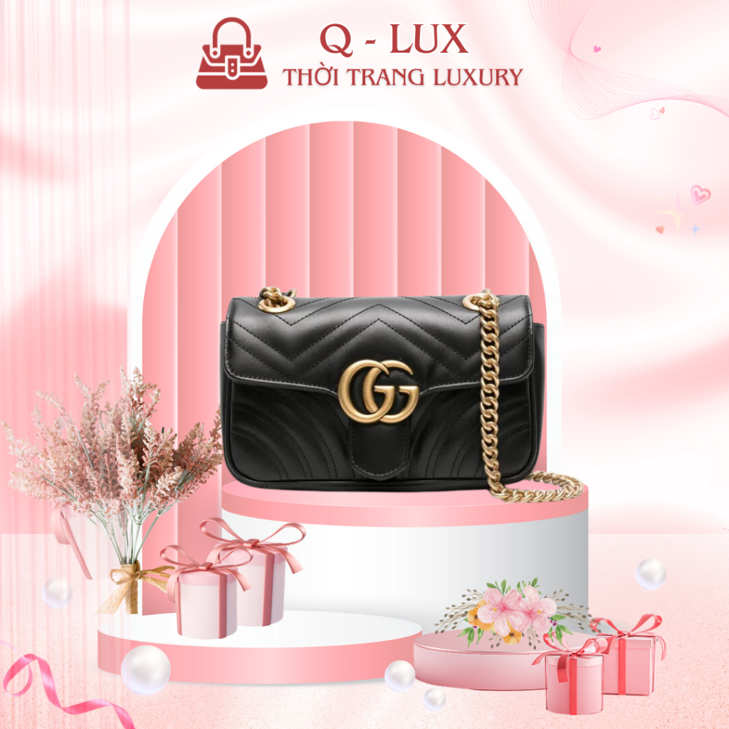 Túi Xách Nữ_GC Marmont Đen Size 22cm Bản Chuẩn S.Cấp Full Box + Bill