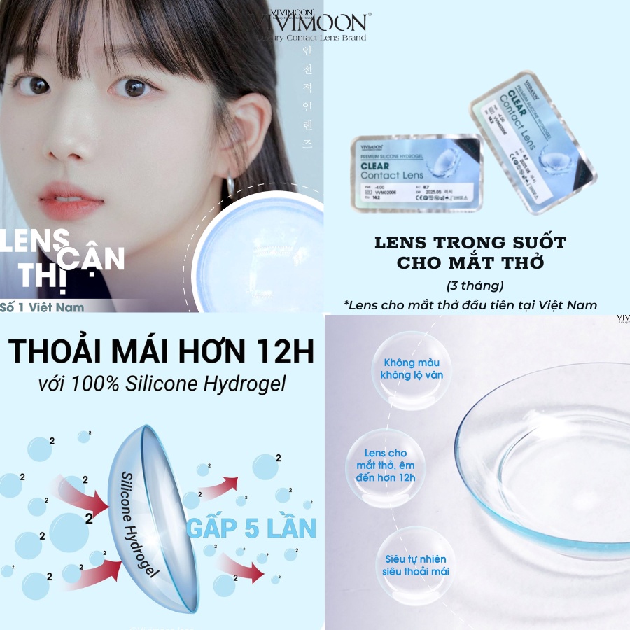 Close lenses for 3 months Vivimoon for Vivimedi Oxy Plus eyes (price 01 pcs/01 side)