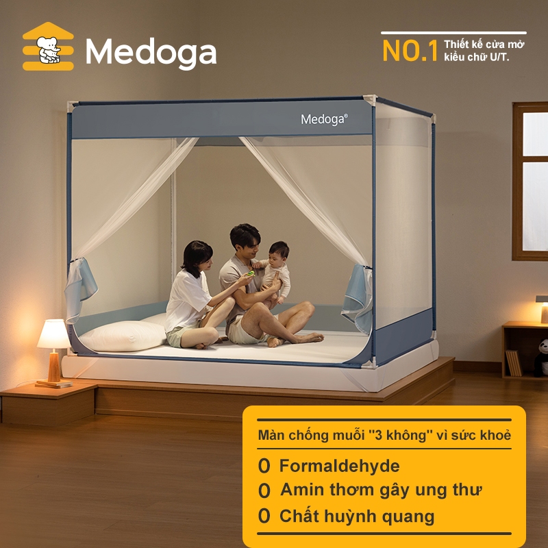 [Đơn giản] MEDOGA mùng chống ngã khung vuông chống muỗi chắn giường an toàn cửa U/T