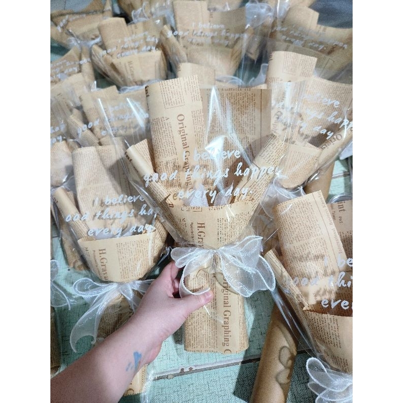 (Code 5) Flowering paper with beautiful glass bags with vintage style