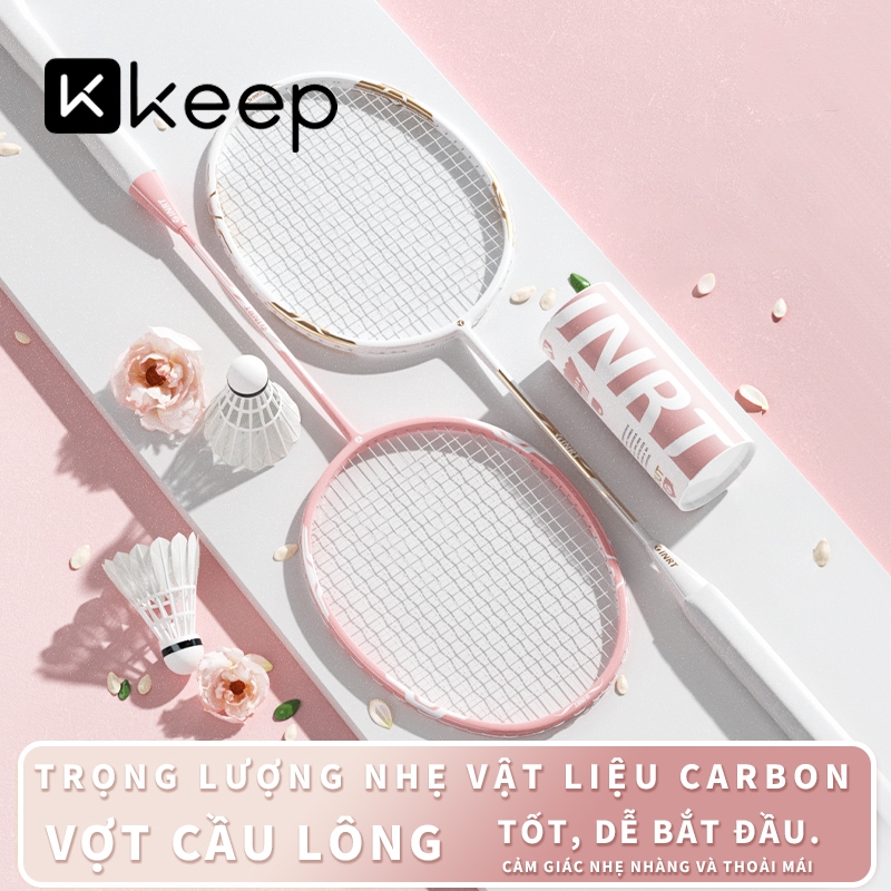 Vợt cầu lông KEEP Bộ 2 cây vợt cầu lông kèm túi cho người mới bắt đầu