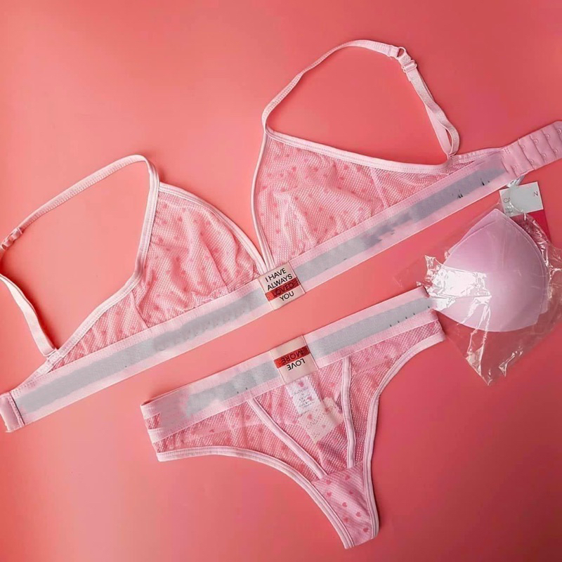 Mesh lace bikini with chip chip with high -end breast cushion