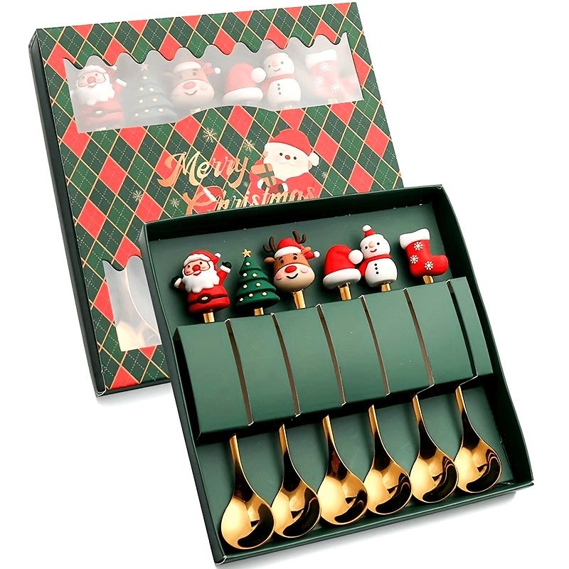 /READY- FIRE/ Christmas gifts, Christmas teaspoons, pine trees, Christmas decorations, xmas gift