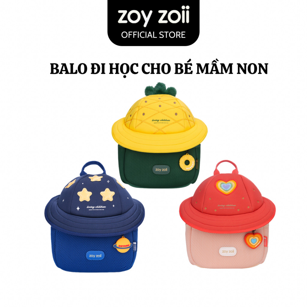 Balo cho bé mầm non Zoyzoii Discovery series hat bag cặp đi học cho bé B80