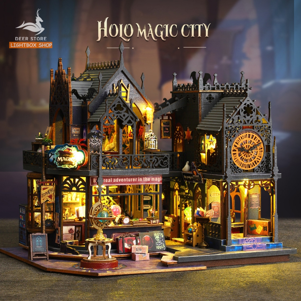 Holo Magic City Holo Doll House Magic City. 3D house model with ES012 lamp interior giving tools and glue