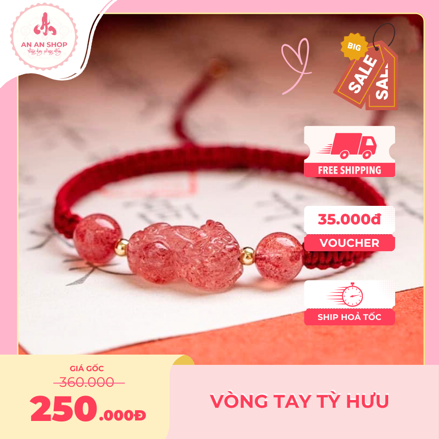 Quartz retired bracelet - attracting luck, fortune, fame, career of feng shui bracelet, An An An An Pi Huu feng shui;