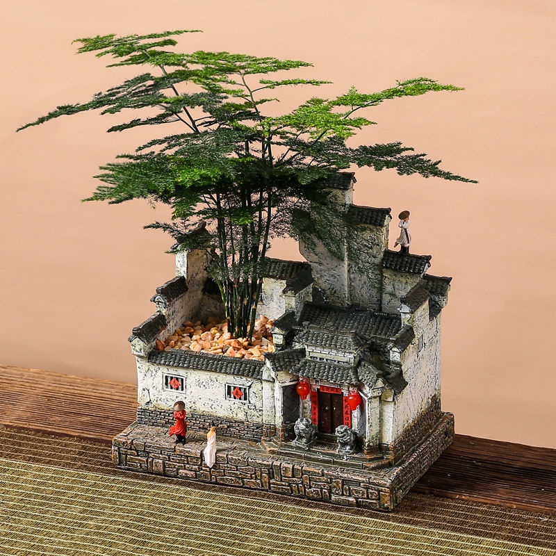 Bonsai pots to decorate Chinese style living room