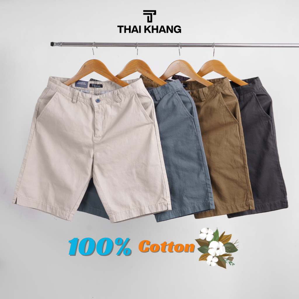 Combo 2 khaki shorts male khang thick khaki fabric soft wear cool Qkaki13