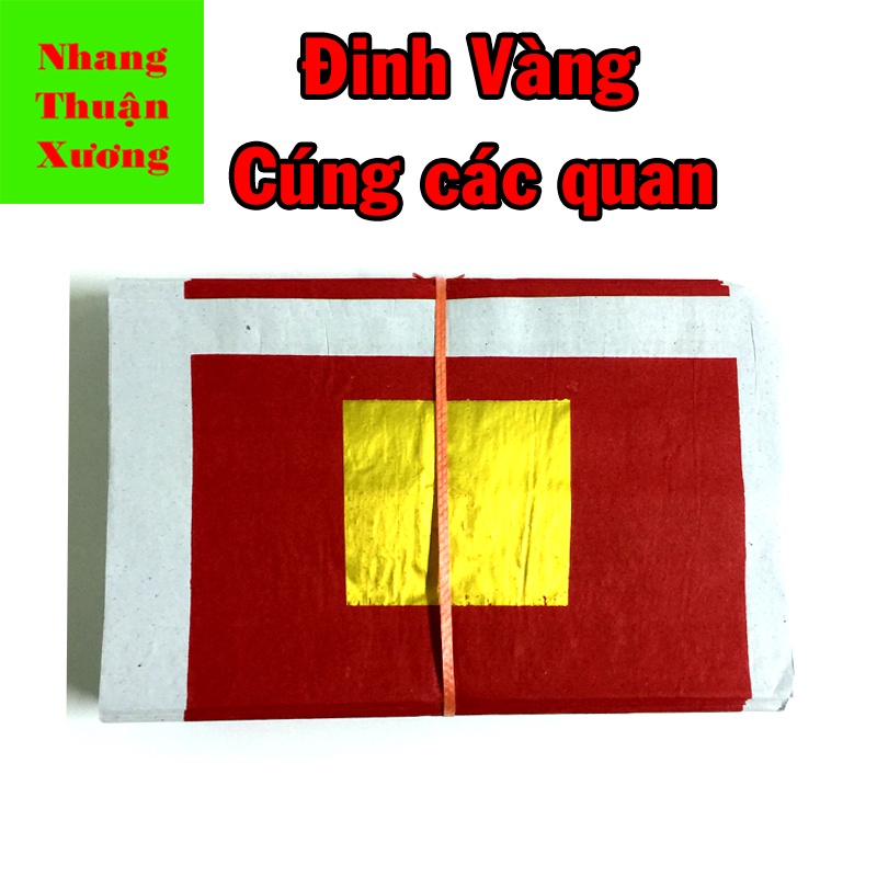 Tiền Vàng Mã / Đinh Tiền Vàng Thiếc Giấy Đỏ Cúng Các Quan