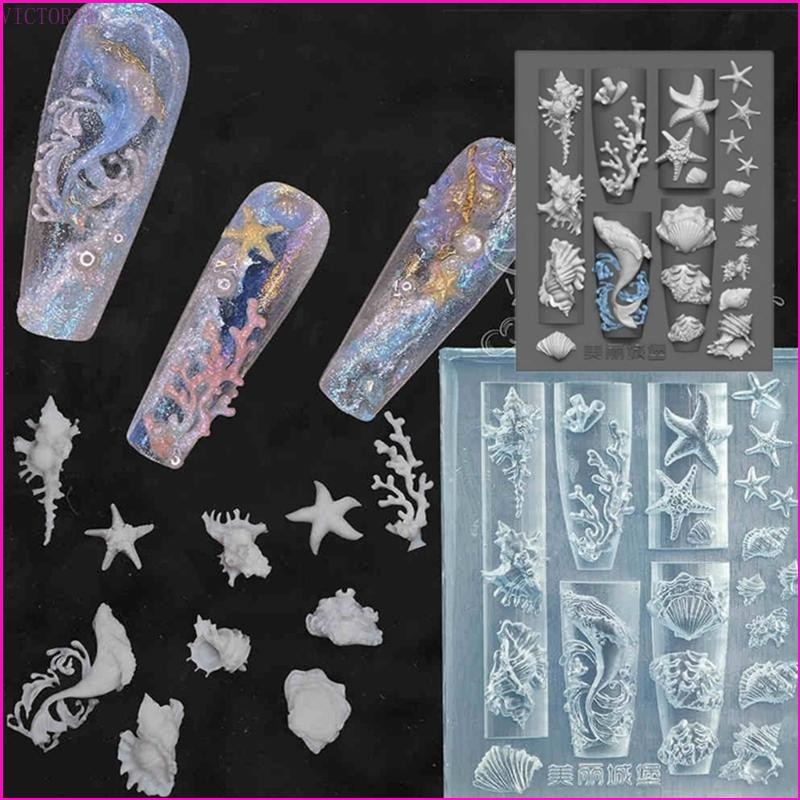 Vic Nail designs silicon molds with sea whales and engine shells for professional nail nails nail art supplies