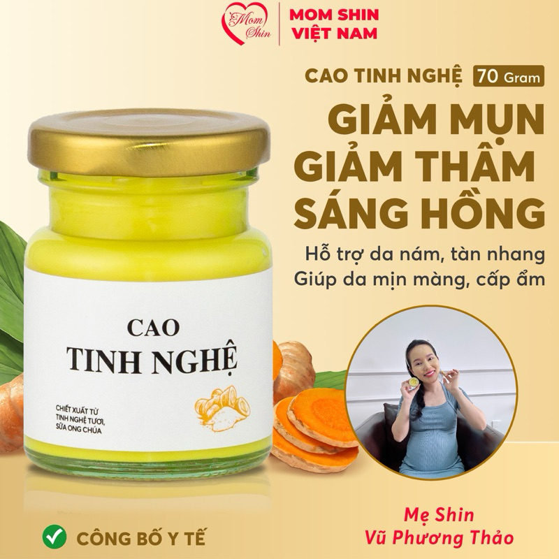 CAO TINH NGHỆ MOM SHIN 70g, Kem Dưỡng Ẩm Cho Mẹ, Ngừa Mụn, Thâm, Sạm, Nám, Tàn Nhang Da Mặt