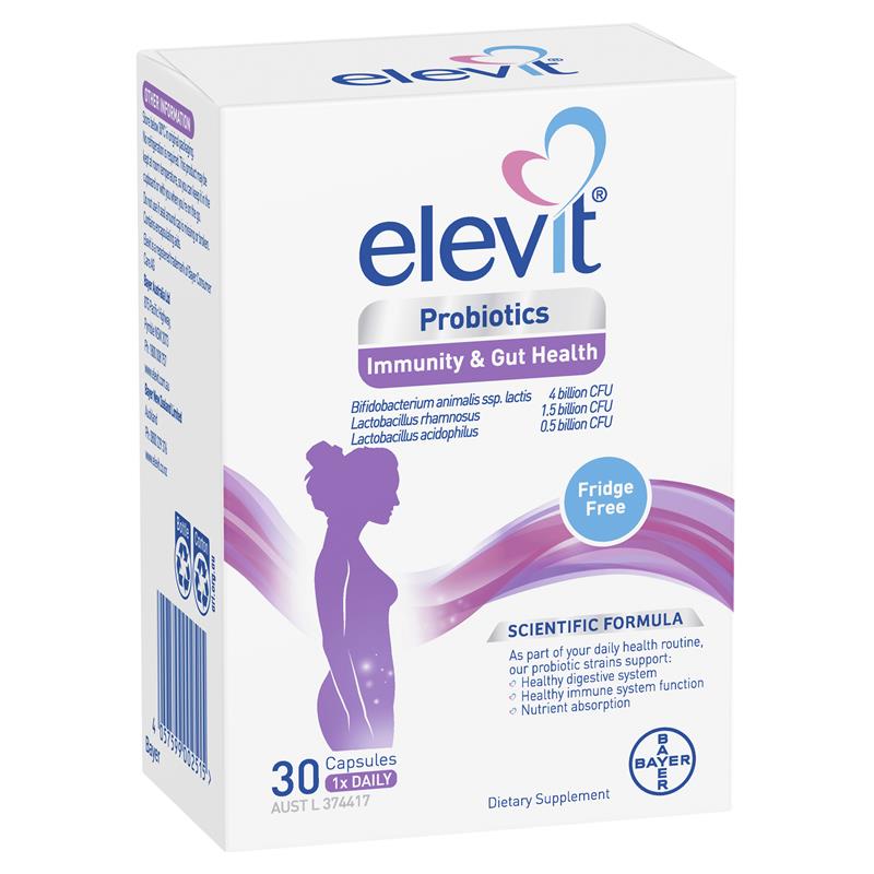 Elevit Probiotics Immunity & Gut Health - Viên Uống Men Vi Sinh Cho Mẹ Bầu Bón Trĩ 