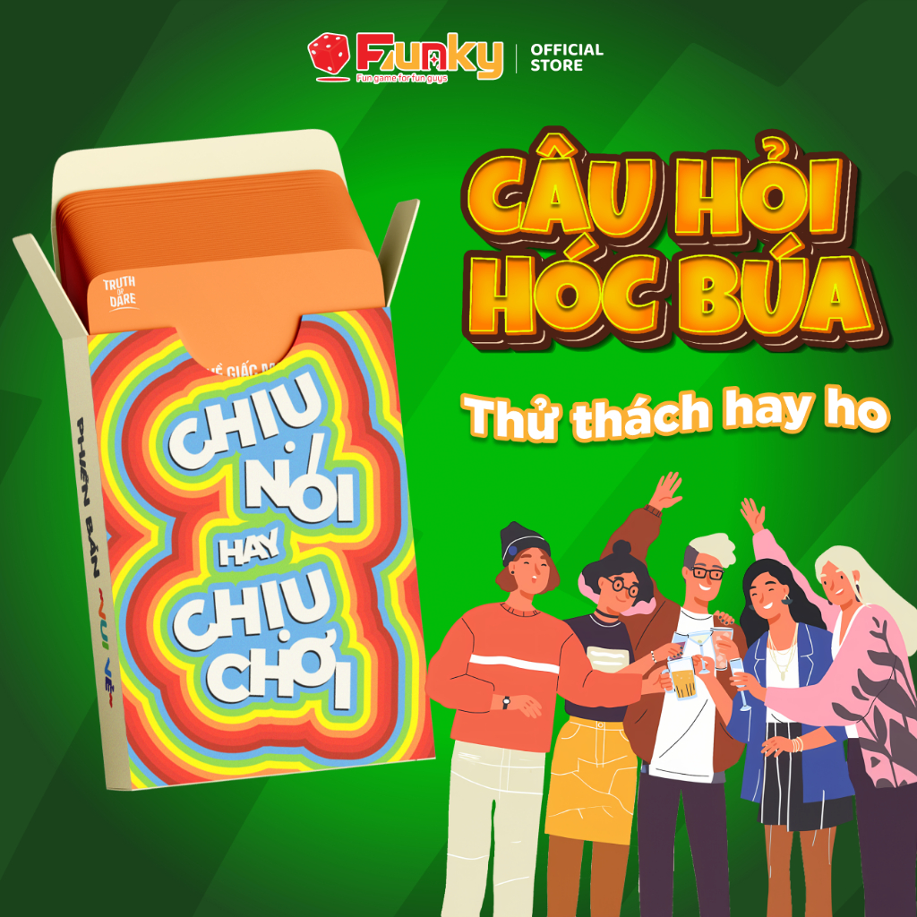 Bộ bài Chịu Nói Hay Chịu Chơi Phiên bản "Vui Vẻ", Drinking Game Truth Or Dare Cực Vui Nhộn Với Bạn Bè Thương Hiệu 7Funky