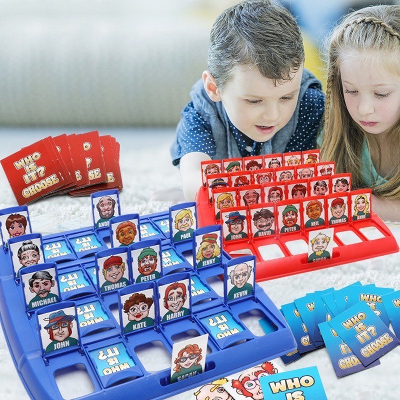 Who is it đồ chơi tôi là ai, đồ chơi board game đối kháng 2 người, bảng đoán nhân vật giúp bé luyện trí nhớ