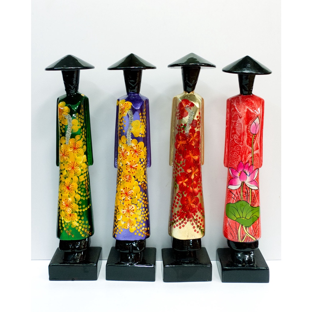 Tượng nữ sinh sơn mài - Cô gái áo dài cao 25cm - Hàng thủ công mỹ nghệ Việt Nam