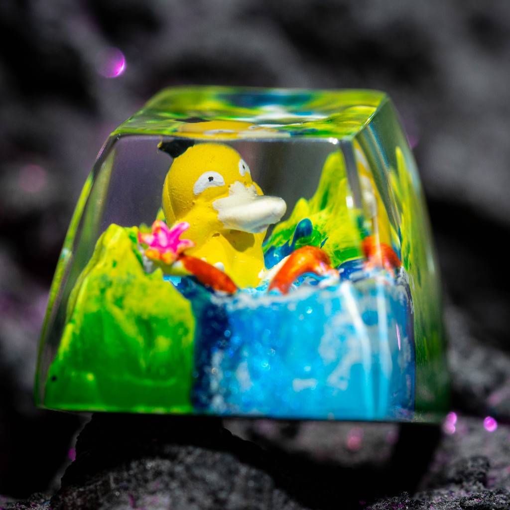 Keycap Spyduck. Keycap pokemon thủ công. Nút phím cho bàn phím cơ. Keycap epoxy resin