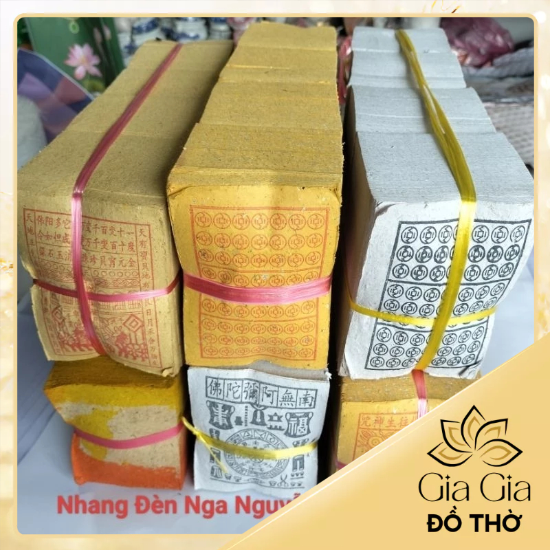 (1 cây lớn) Giấy tiền tán xu vàng, trắng, thanh y, thiên khối,nhãn sanh, bạc súc