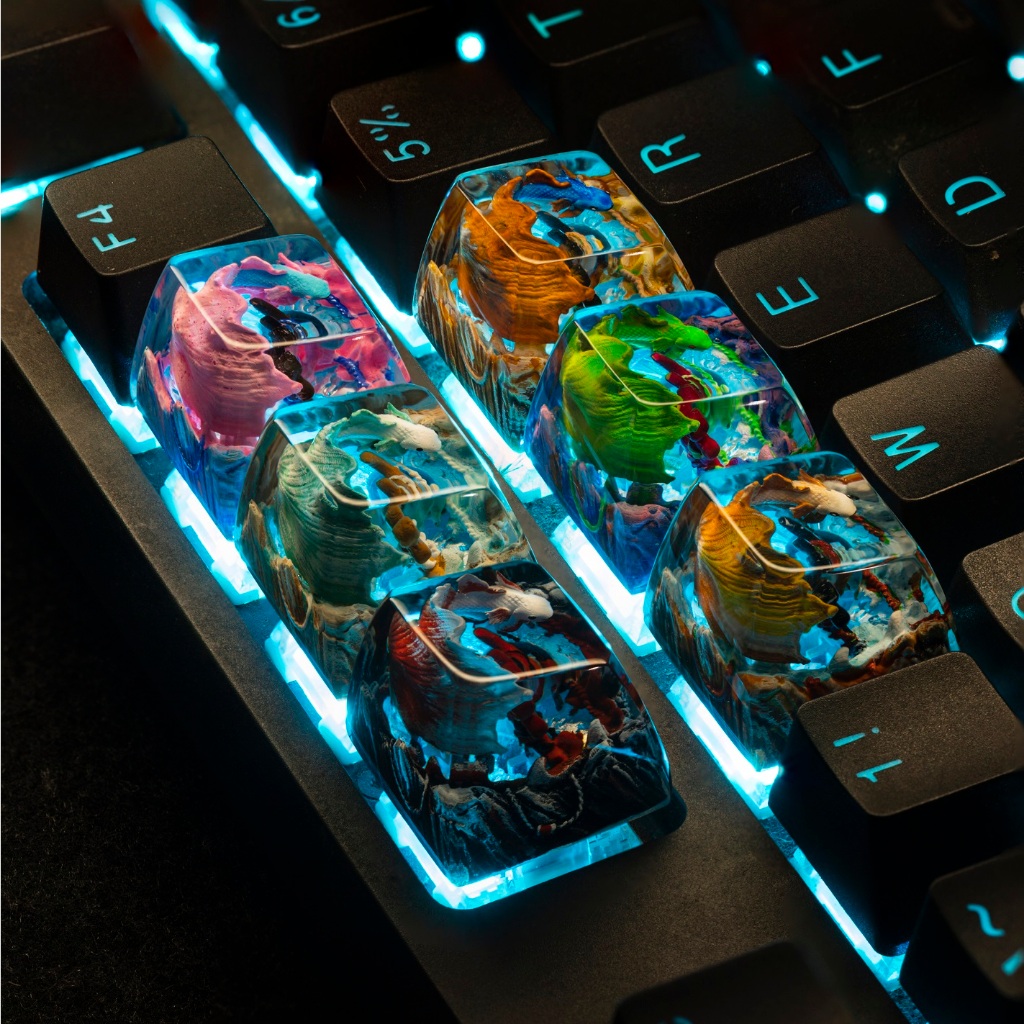 Keycap nghệ thuật trang trí bàn phím. Nút phím lẻ cho bàn phím cơ. Keycap vẽ tay chi tiết sắc nét. Keycap resin