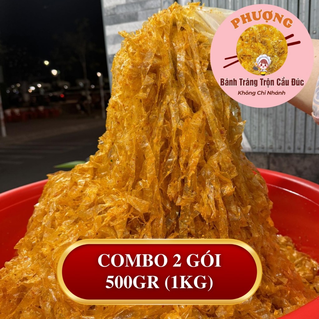 Combo 2 túi 500g - Đặc Sản Long An Bánh tráng trộn PHƯỢNG Cầu Đúc chính gốc LONG AN