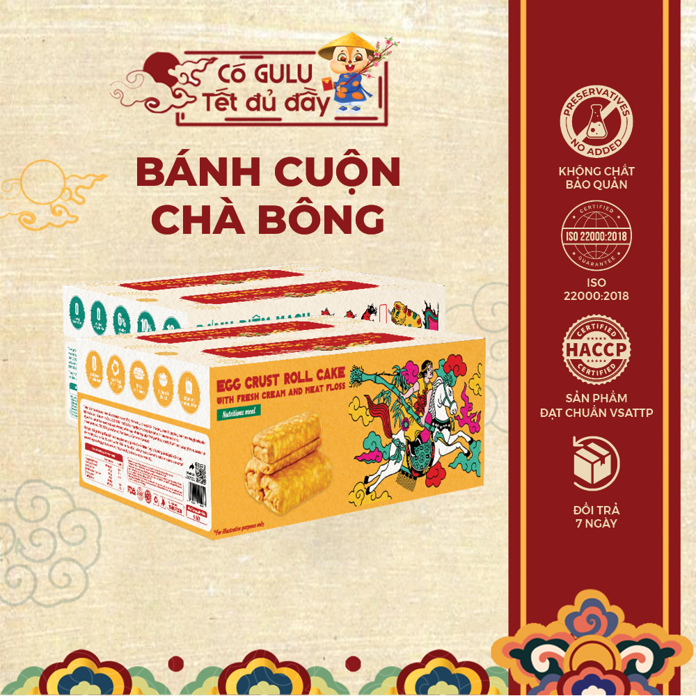 Bánh Cuộn Kem Tươi Chà Bông GULU FOODS