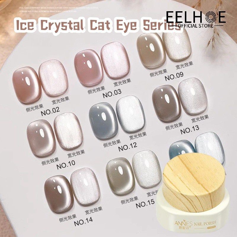 Keo dán móng mắt mèo EELHOE ANNIES 2025 Kem làm trắng mới Ice Crystal White Moonlight Encrypted Magnetic Powder Varnish UV Gel bán vĩnh viễn