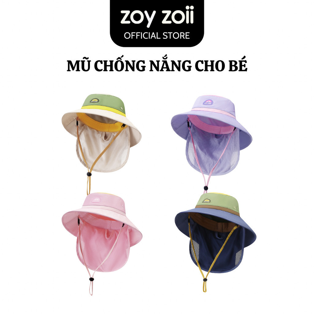 Sunscreen hat shielding the neck and neck Zoyzoii Large Brim Sun Hat, anti -UV rays for boys and boys B62