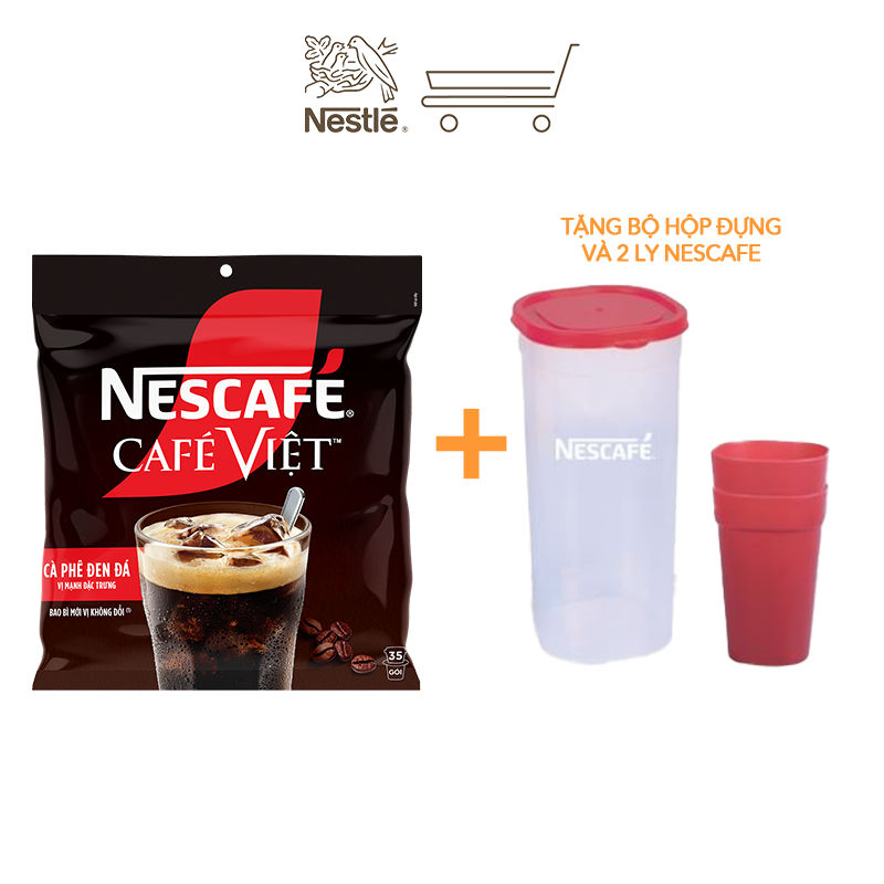 [Tặng Bộ hộp đựng và 2 ly NESCAFE] Cà phê đen hòa tan NESCAFE Café Việt (Túi 35 gói x 16g)