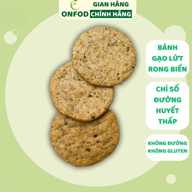 Bánh gạo lứt rong biển hữu cơ ONFOD ăn kiêng giảm cân cho người tiểu đường mẹ bầu eat clean 125g 24 cái